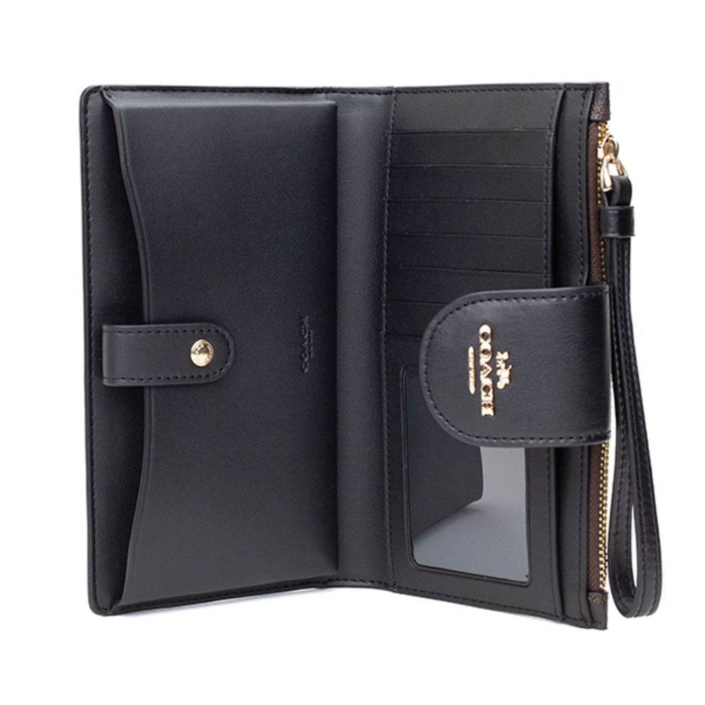 Coach Signature Color Block Long Wallet Brown - image 4